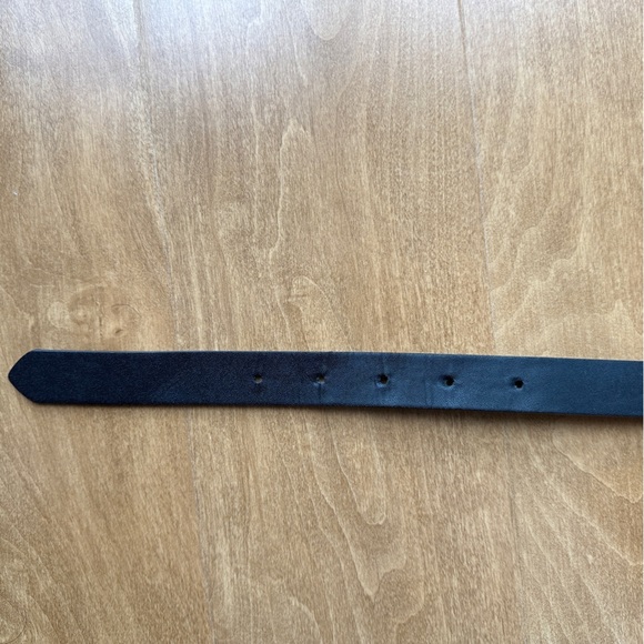 H&M Black Faux Leather Belt with Gold Buckle, Size Medium - Picture 10 of 14